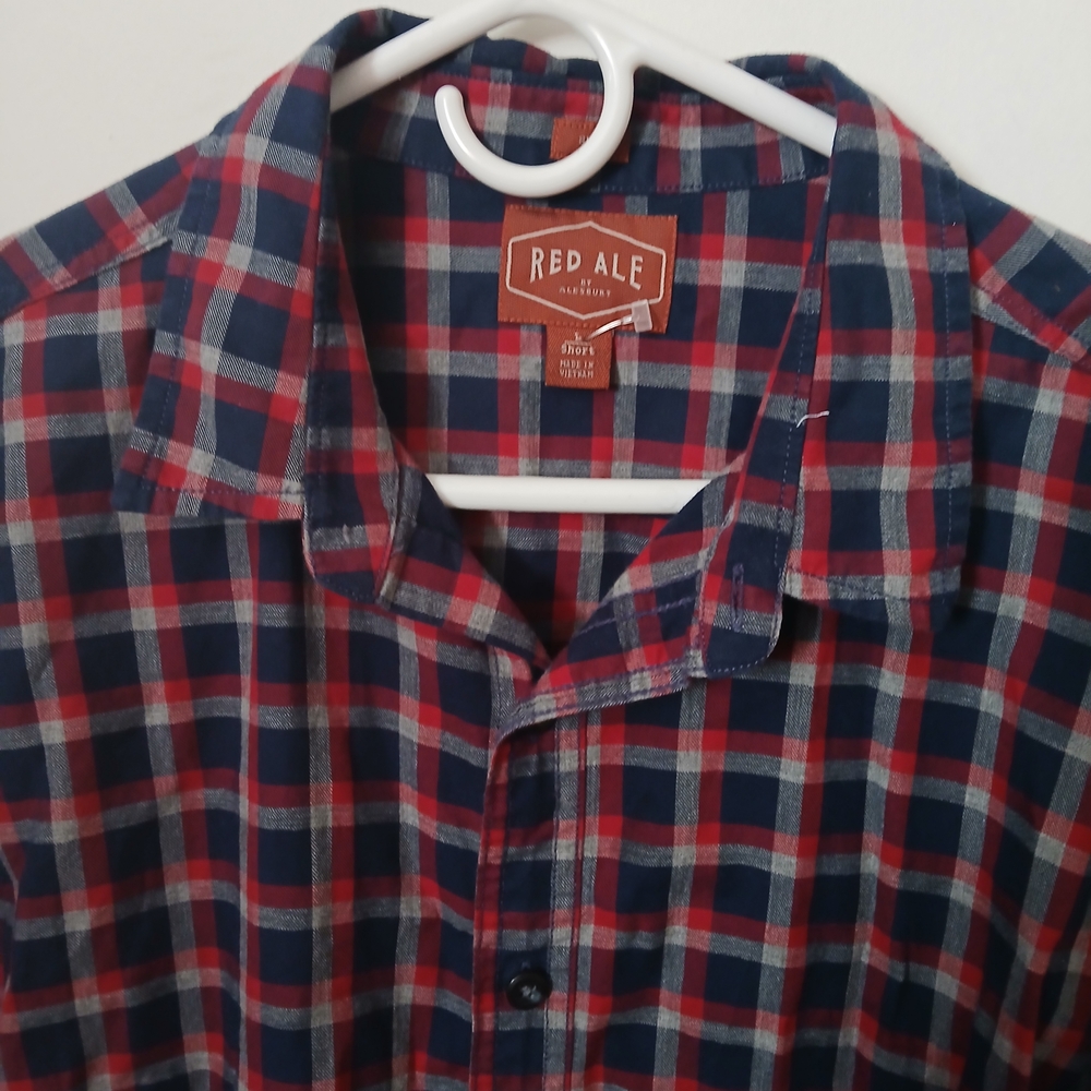 Navy and Red Checkered Casual Shirt